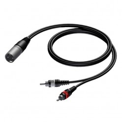 Procab CAB703/1.5 XLR male - 2 x RCA/Cinch male 1,5 meter